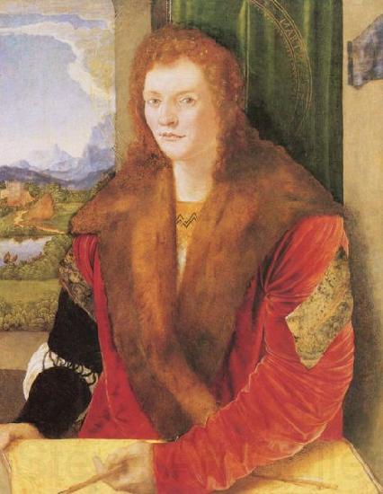 Albrecht Durer Portra eines Unbekannten mit roter Schaube